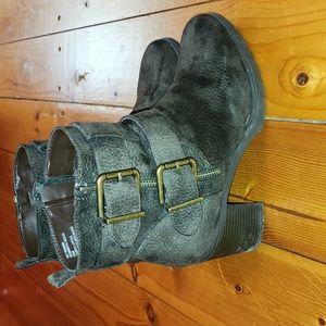 White Mountain faux suede boots, brown, size 9.5.